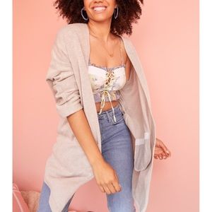 DONNI Ribbed Long Cardigan Sweater